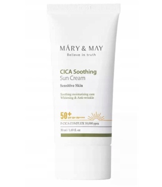 Mary&May - Cica Soothing Sun Cream SPF50+/PA++++ - Kojąco-Nawilżający Krem z Filtrem Przeciwsłonecznym - 50ml