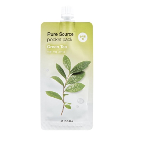 MISSHA - Maska na noc PURE SOURCE POCKET PACK GREEN TEA - 10ml