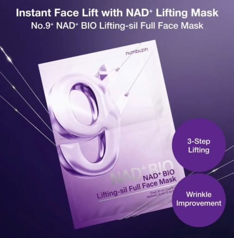 Numbuzin No. 9 NAD Bio Lifting-sil Full Face Pack Sheet, Maska do twarzy