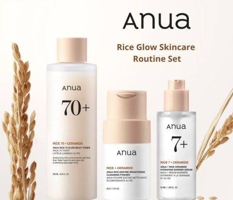 ANUA RICE GLOW SKINCARE ROUTINE SET