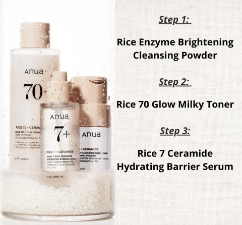 ANUA RICE GLOW SKINCARE ROUTINE SET